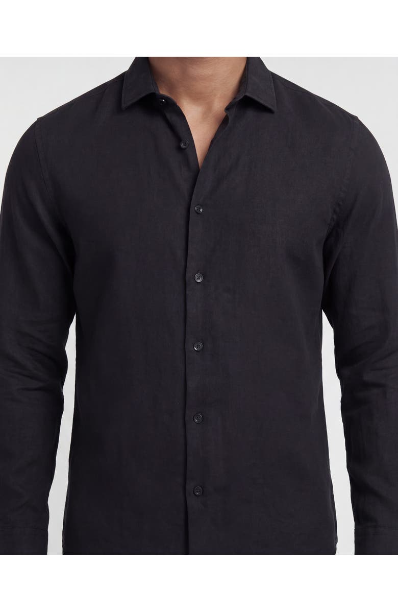 Lords of Harlech Linen Long Sleeve Shirt, Alternate, color, Black
