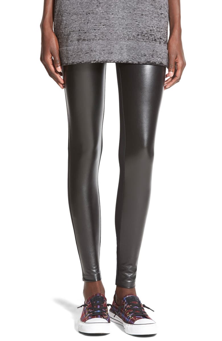 BP. Two-Tone Faux Leather Leggings, Main, color,