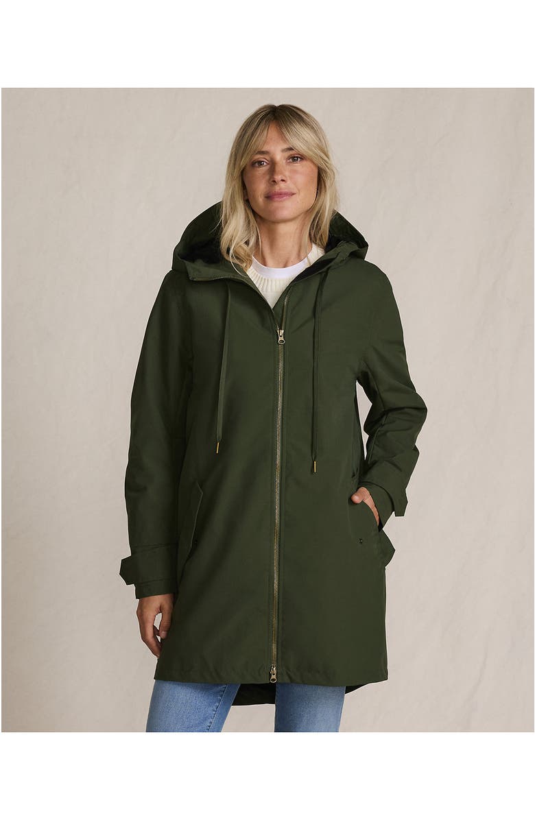 Lands' End Squall A-Line Rain Jacket, Alternate, color, Darkest Olive