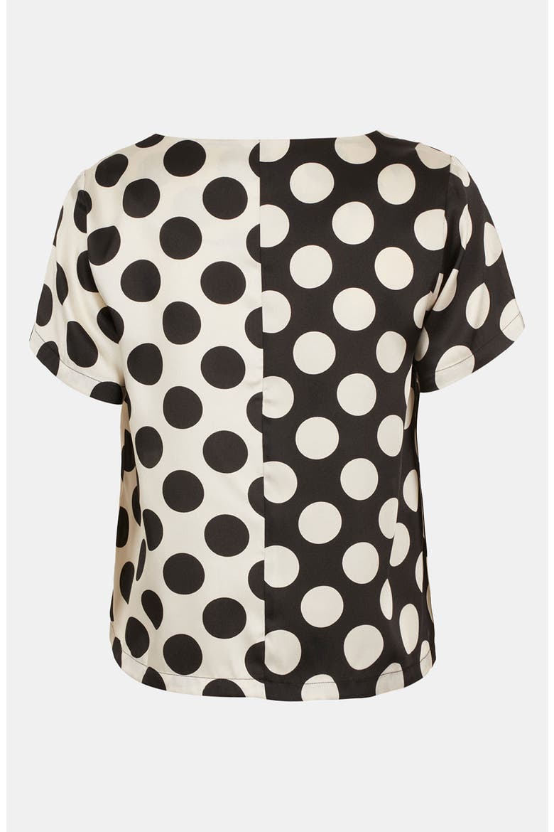 'Half & Half' Polka Dot Tee, Alternate, color, BLACK/ IVORY