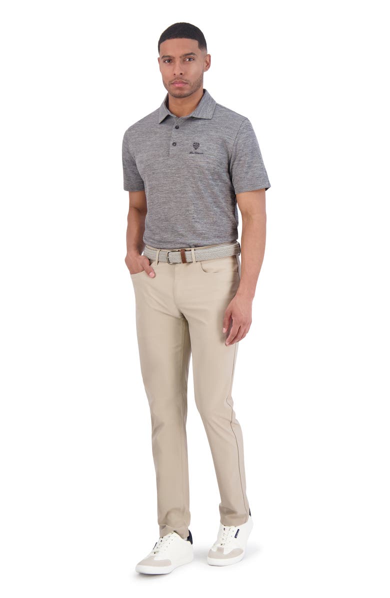 Ben Sherman Yarn Dye Heathered Jersey Golf Polo, Alternate, color, Charcoal