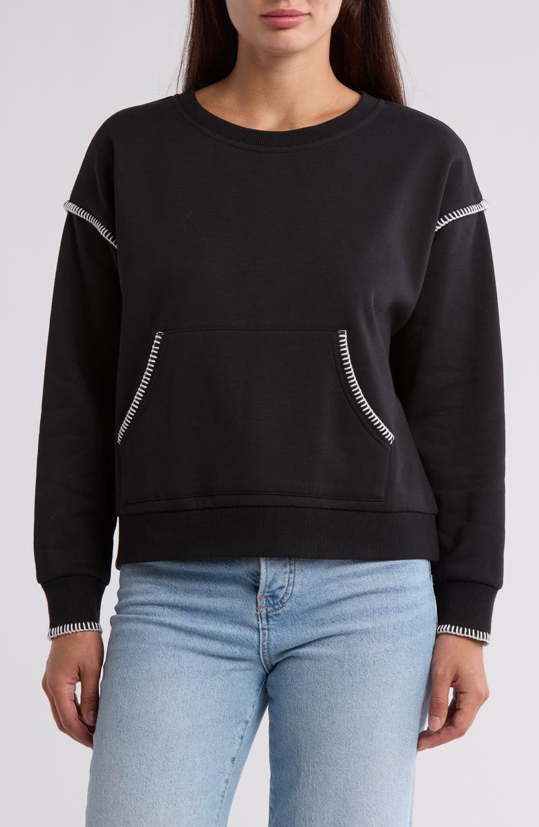 C & C California Sutton Whipstitched Fleece Sweatshirt, Main, color, 