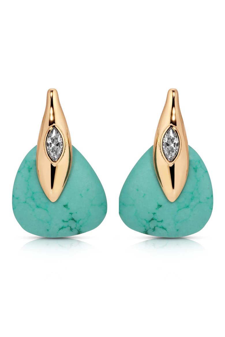 Turquoise & Crystal Earrings, Main, color, TURQUOISE