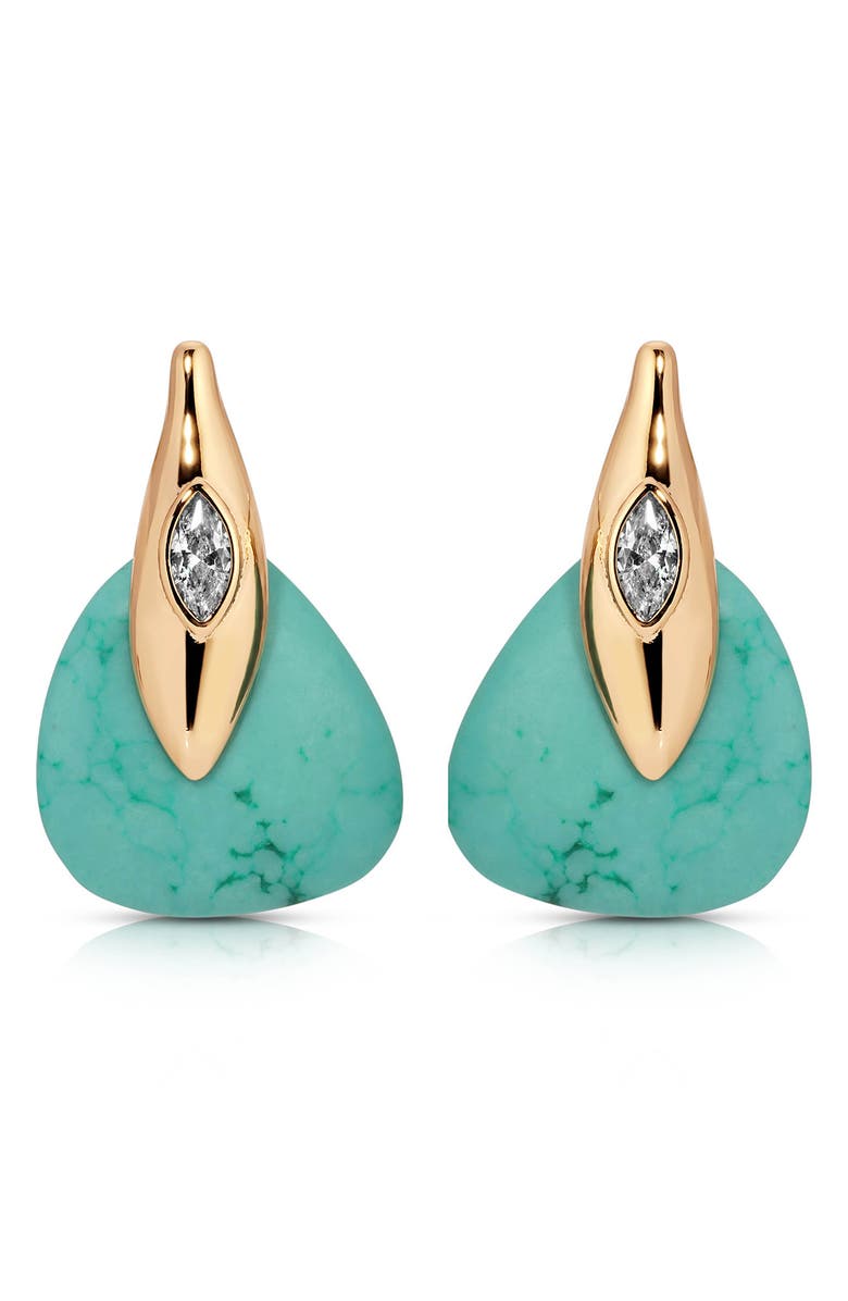 Ettika Turquoise & Crystal Earrings, Main, color, Turquoise