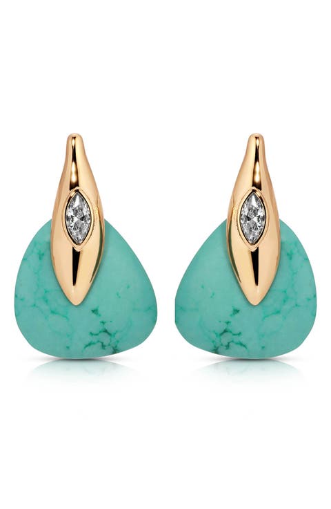 Turquoise & Crystal Earrings