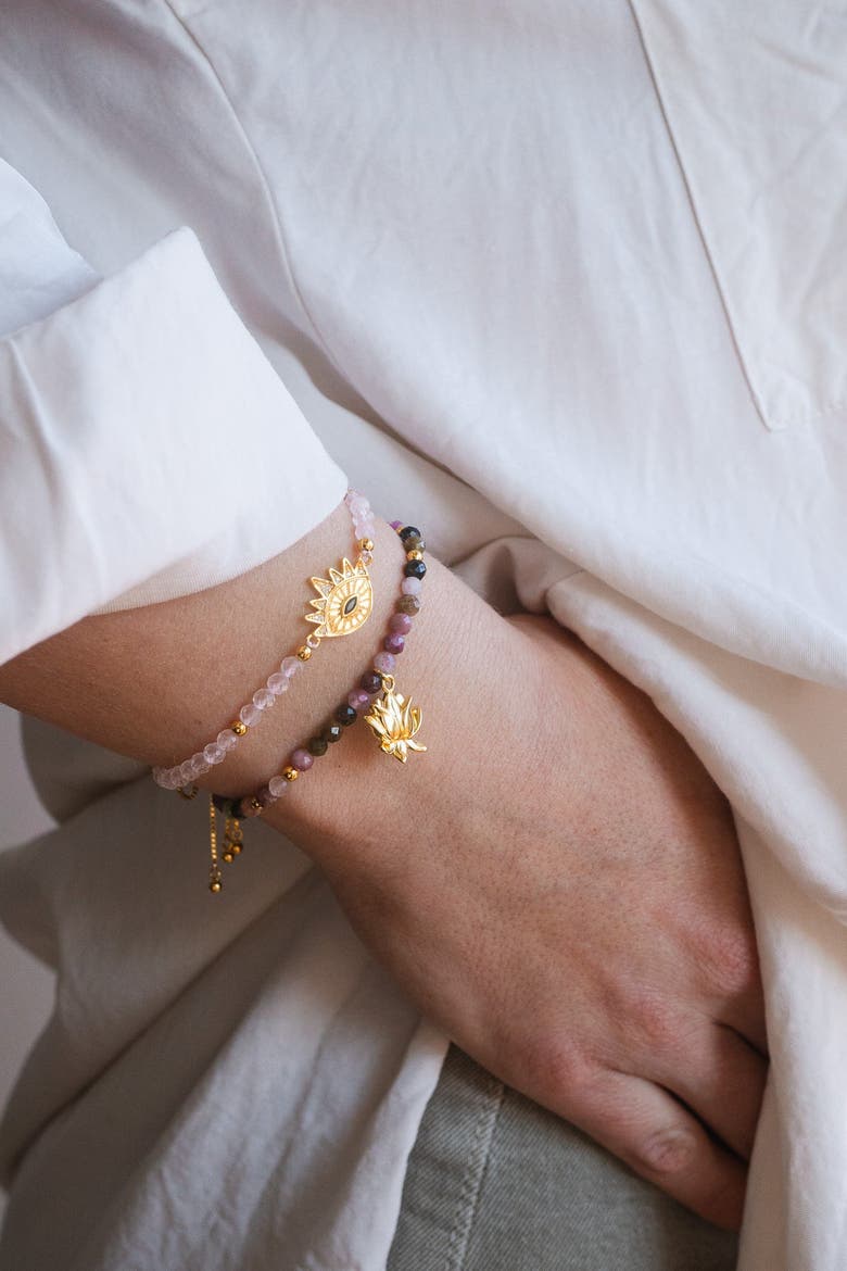 Heart Healing Evil Eye Bracelet, Alternate, color, Gold