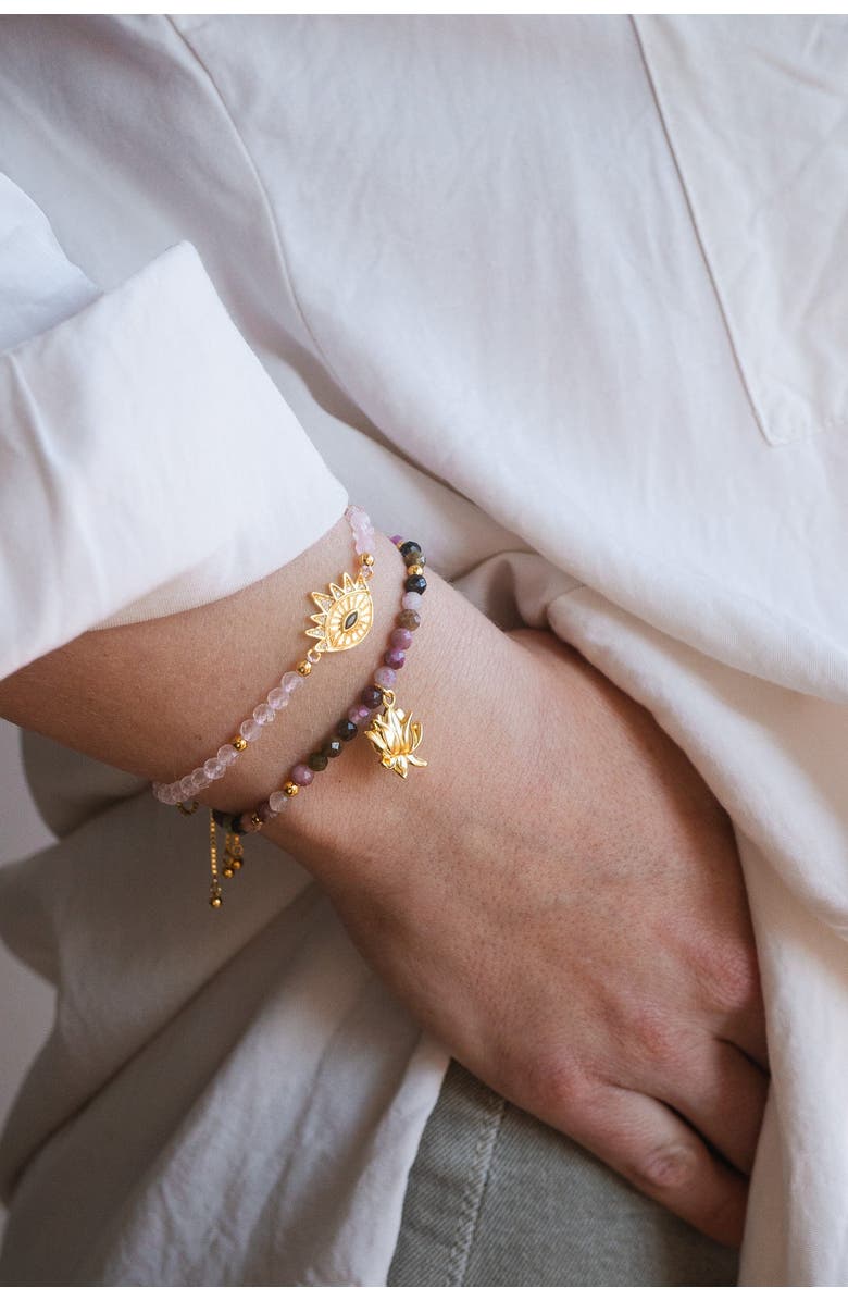 Seven Saints Heart Healing Evil Eye Bracelet, Alternate, color, Gold