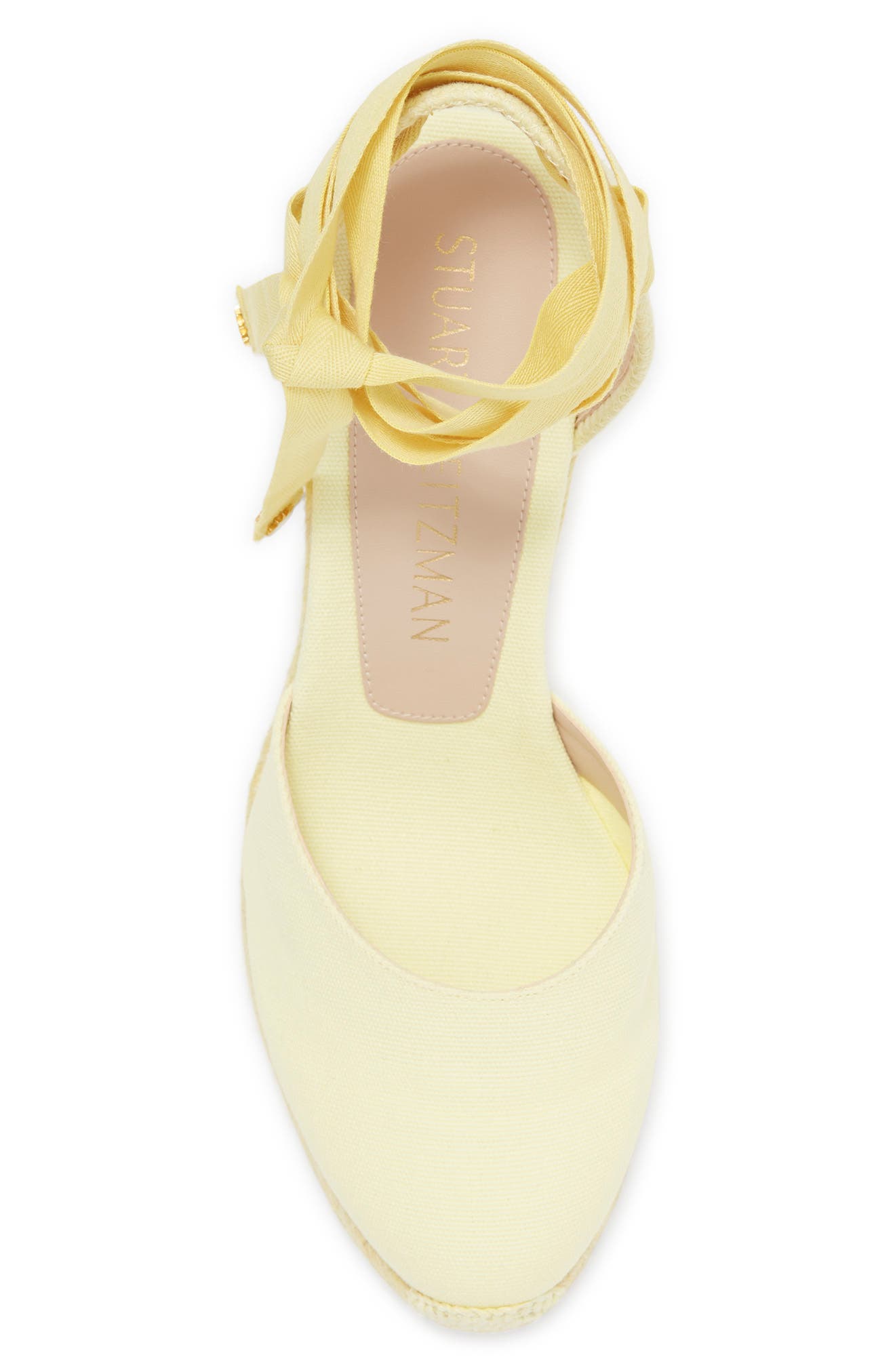 Stuart Weitzman Marguerita Espadrille Wedge, Alternate, color, Pale Yellow