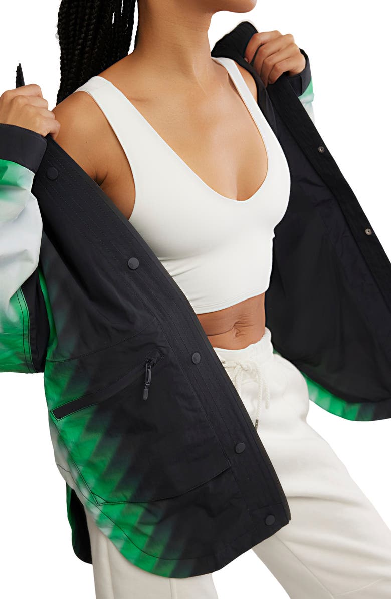 Free People Print Waterproof Rain Jacket, Alternate, color, 