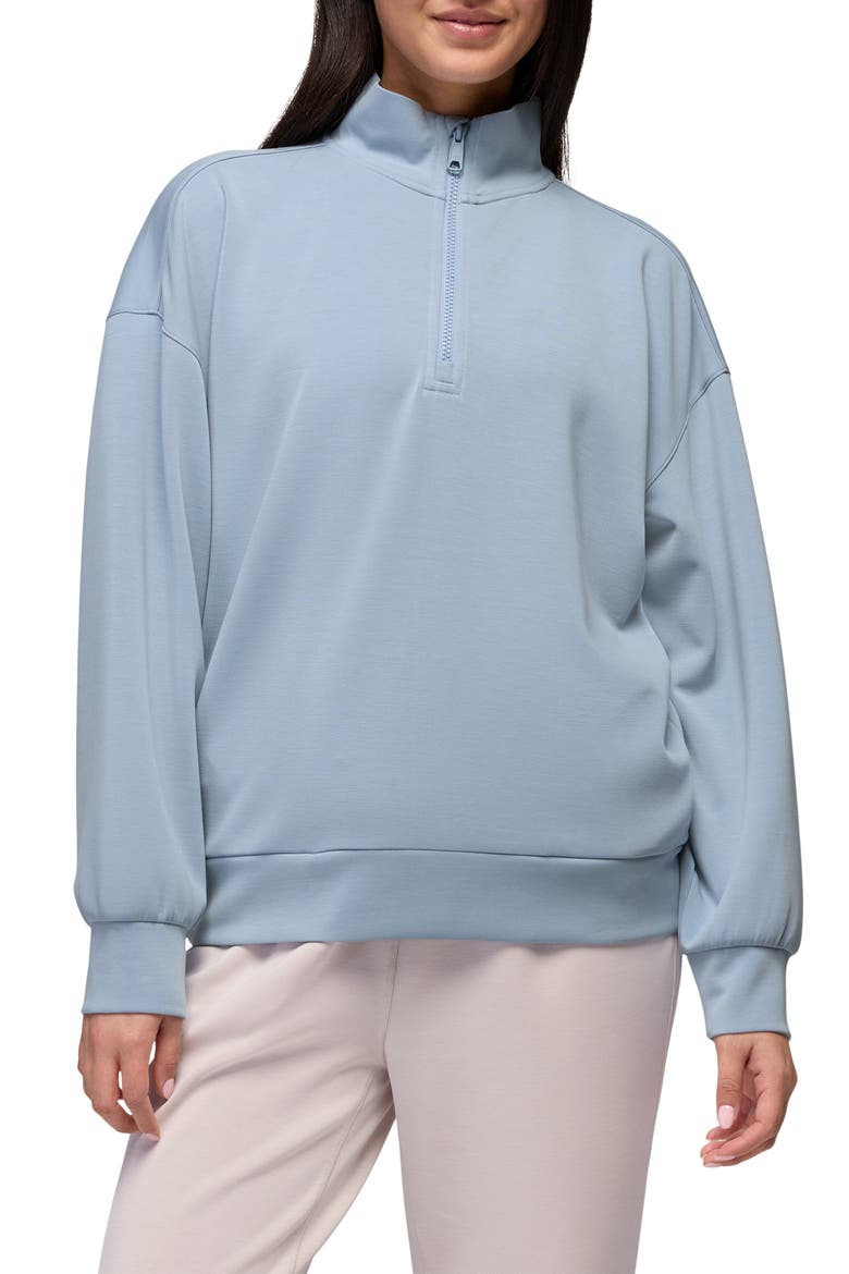 Shea Soft Relaxed Half Zip Pullover, Main, color, GLACIER SKIES