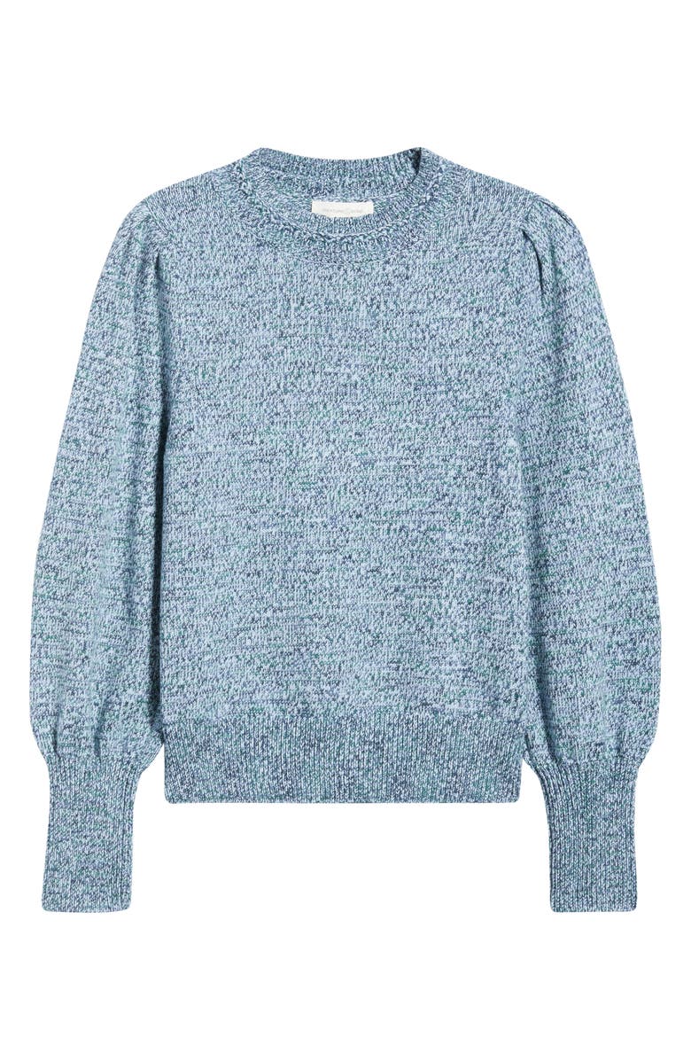 Treasure & Bond Marl Balloon Sleeve Crewneck Sweater, Alternate, color, Blue Denim Heather