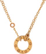 Pre-Owned Cartier 2 Diamonds Love Pendant Necklace 18K Rose Gold and Diamonds