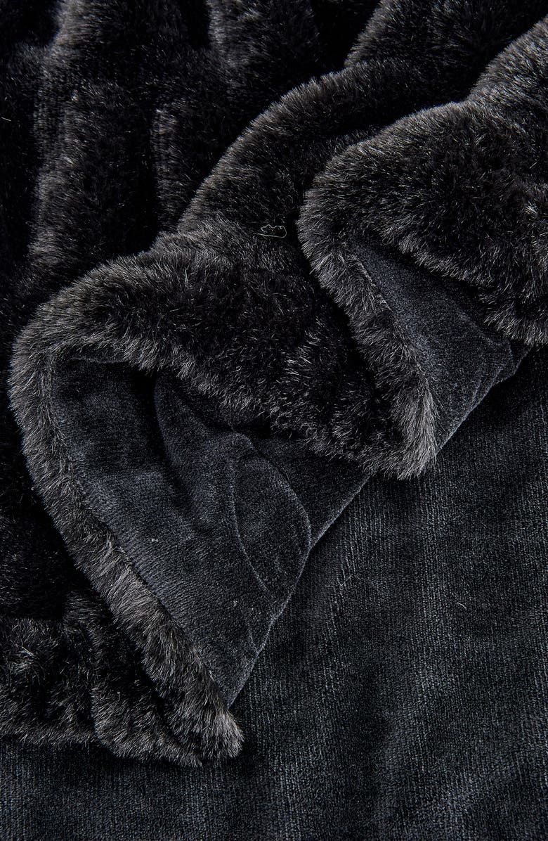 Woven & Weft Faux Fur Reversible Throw Blanket, Alternate, color, 