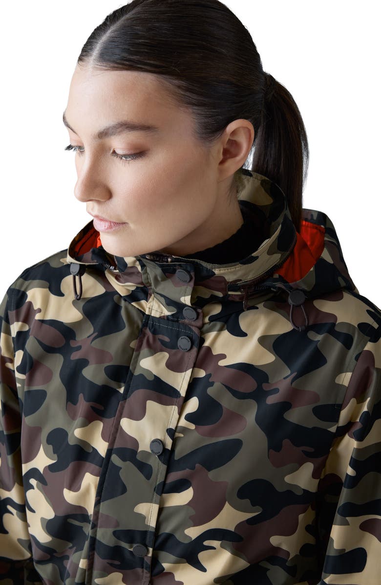 Mackage Keryn Hooded Rain Jacket, Alternate, color, Camouflage Print
