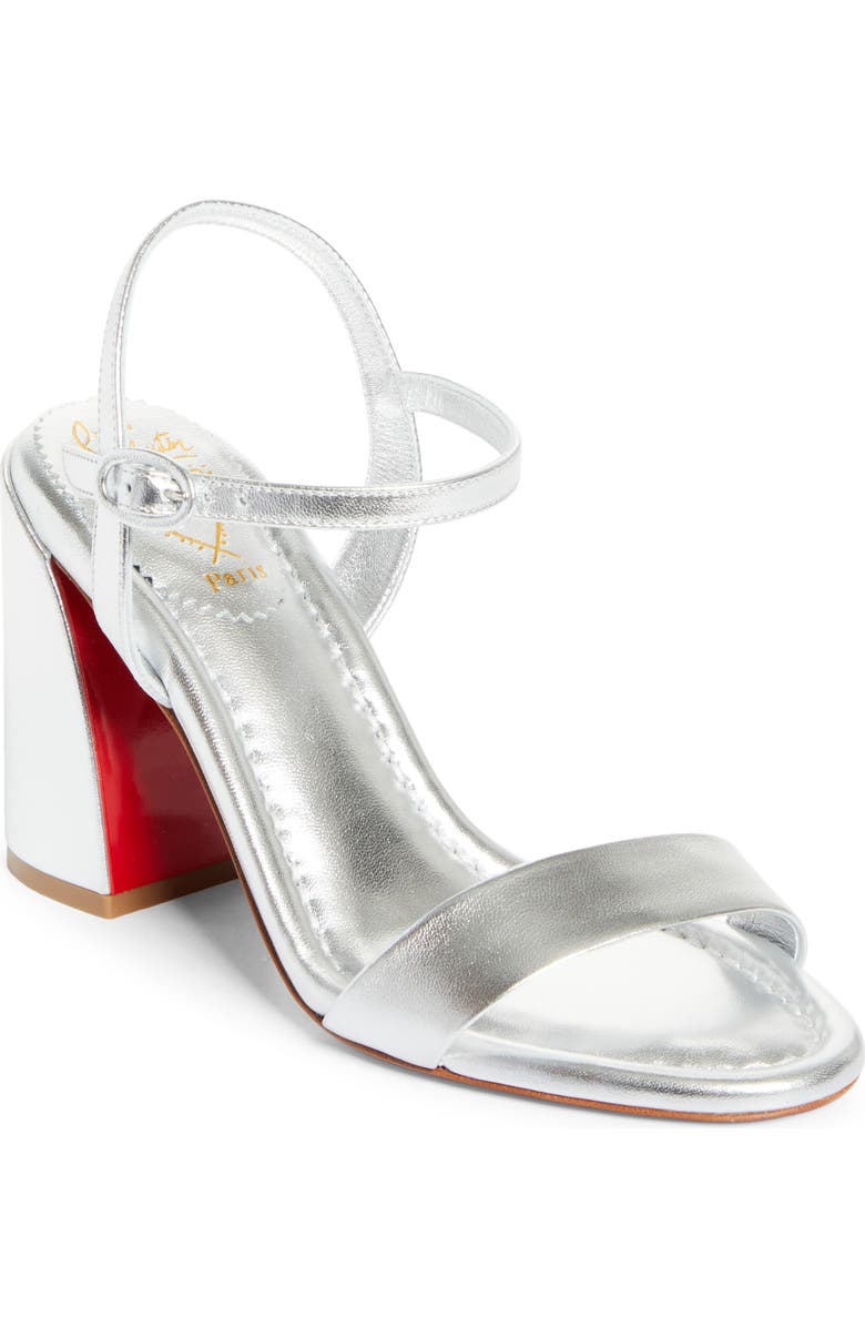 Christian Louboutin Miss Jane Sandal, Main, color, Silver/ Silver