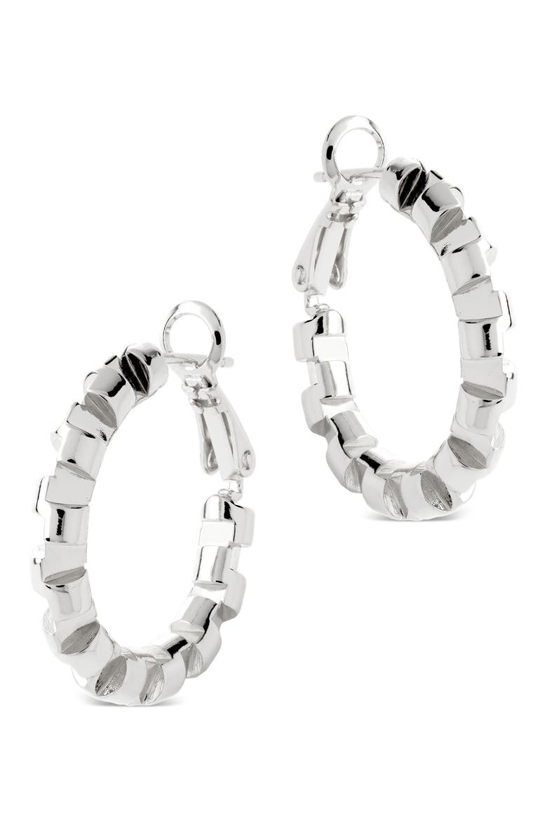 Harlee Geometric Hoop Earrings, Alternate, color, SILVER