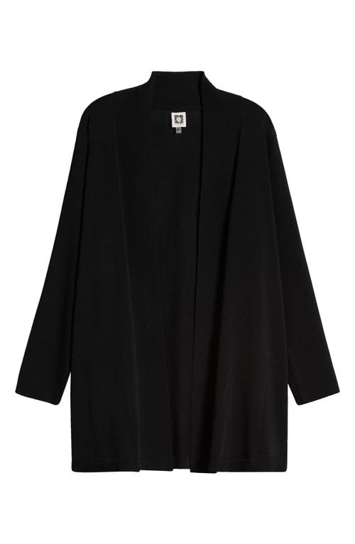 Anne Klein Sonoma Rib Trim Cardigan In Anne Black