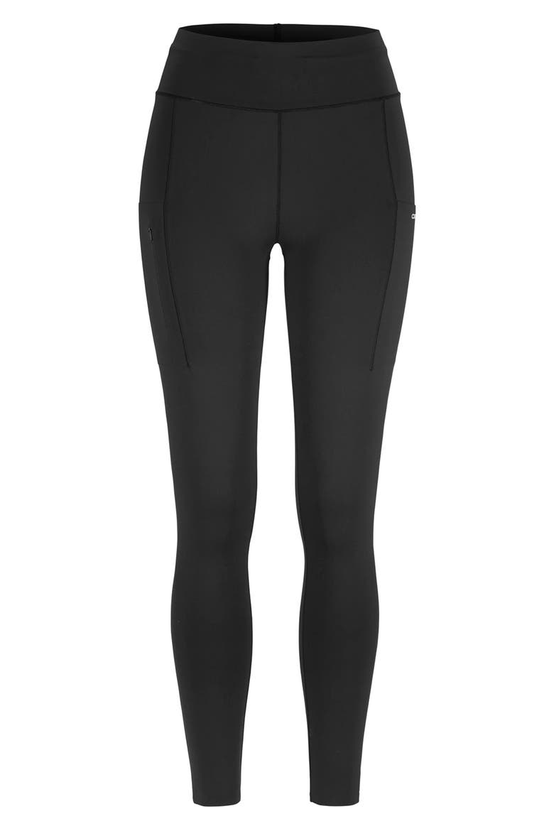 Hypervent High Waist Running Tights, Main, color, BLACK
