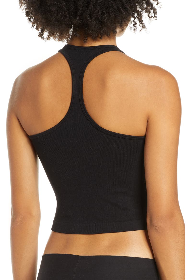 Hayley Racerback Brami Crop Top, Alternate, color, BLACK