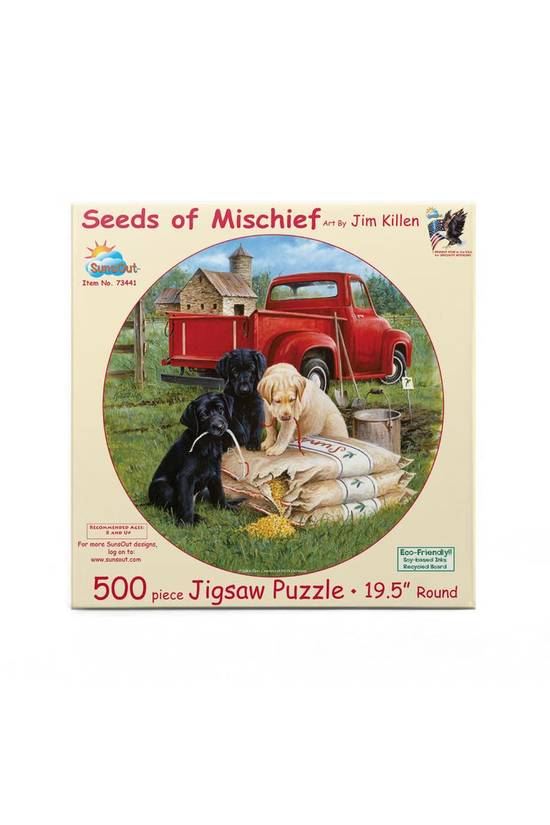 Seeds of Mischief 500 piece Jigsaw Puzzle for Adults Round, Alternate, color, Multicolor