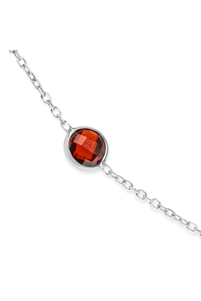 14K White Gold Bezel Set Mixed Gemstone 7 Station Adjustable 18"-24" Necklace, Alternate, color, White Gold