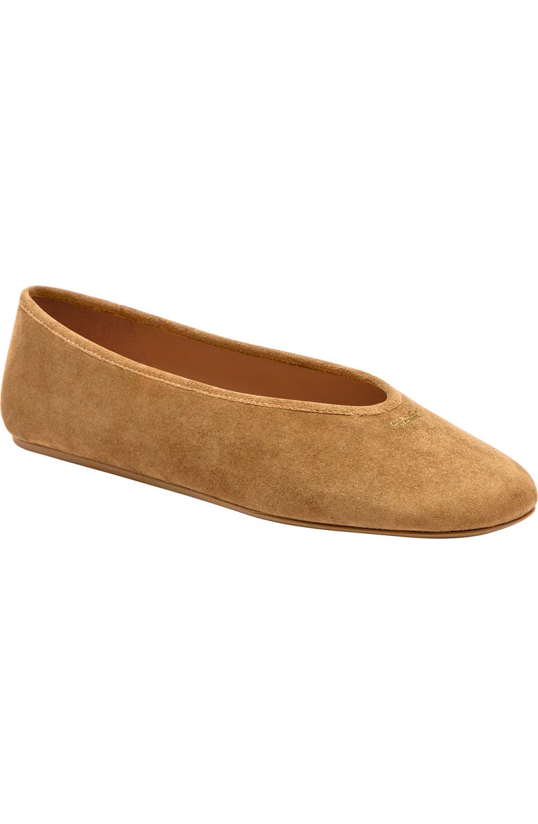 COACH Houston Ballet Flat, Main, color, Coconut