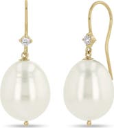 Zoë Chicco Diamond & Dangling Pearl Drop Earrings