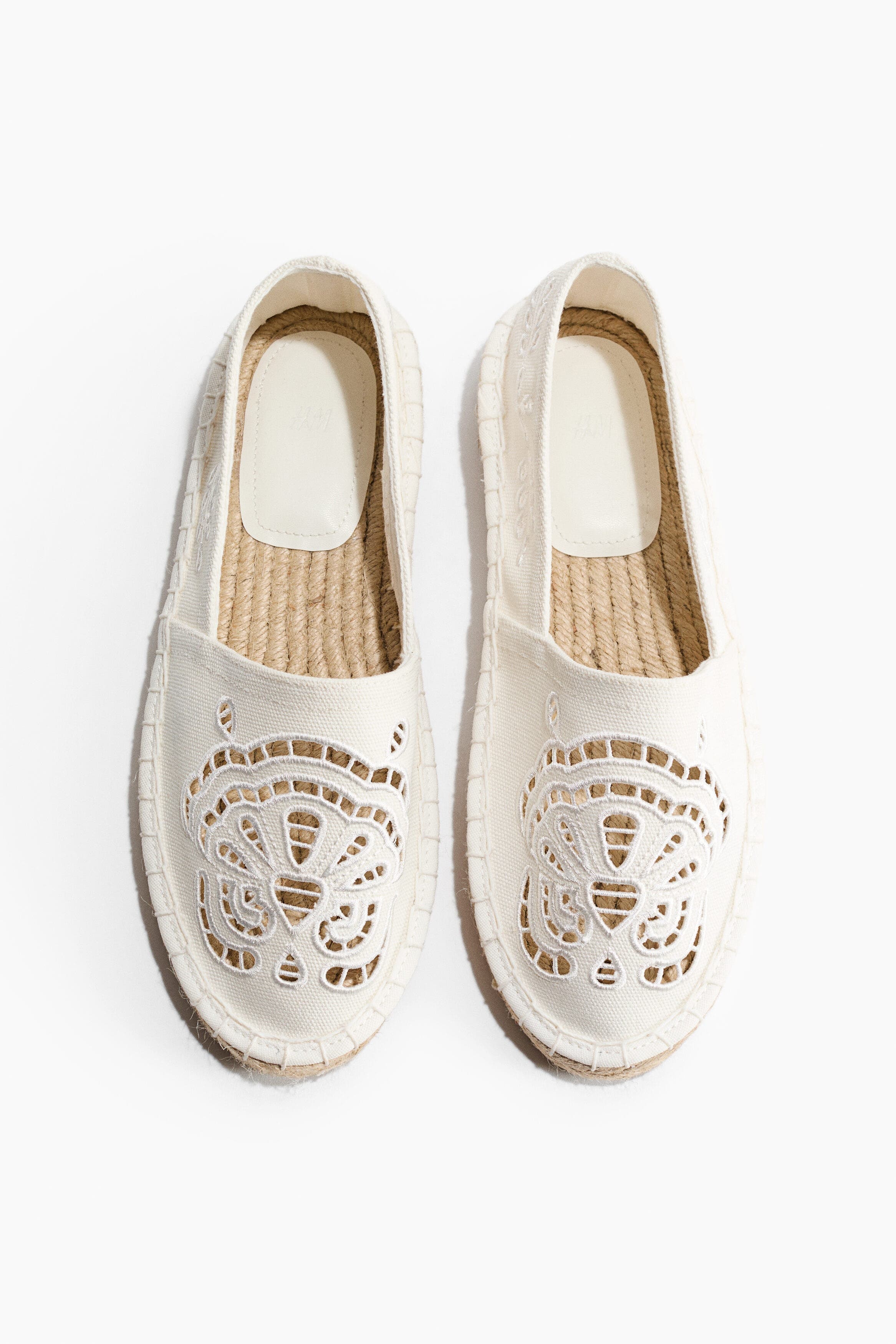 H&M Broderie Anglaise Espadrilles, Main, color, White