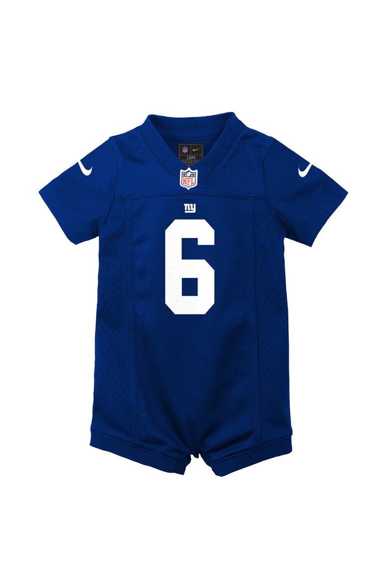 Newborn Nike Jaxson Dart Royal New York Giants Romper Game Jersey, Alternate, color, Royal
