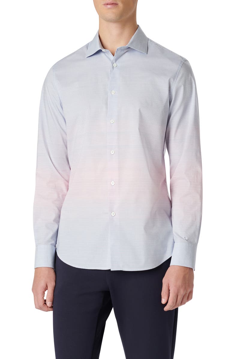 Bugatchi Axel Shaped Fit Woven Button-Up Shirt, Main, color, Periwinkle