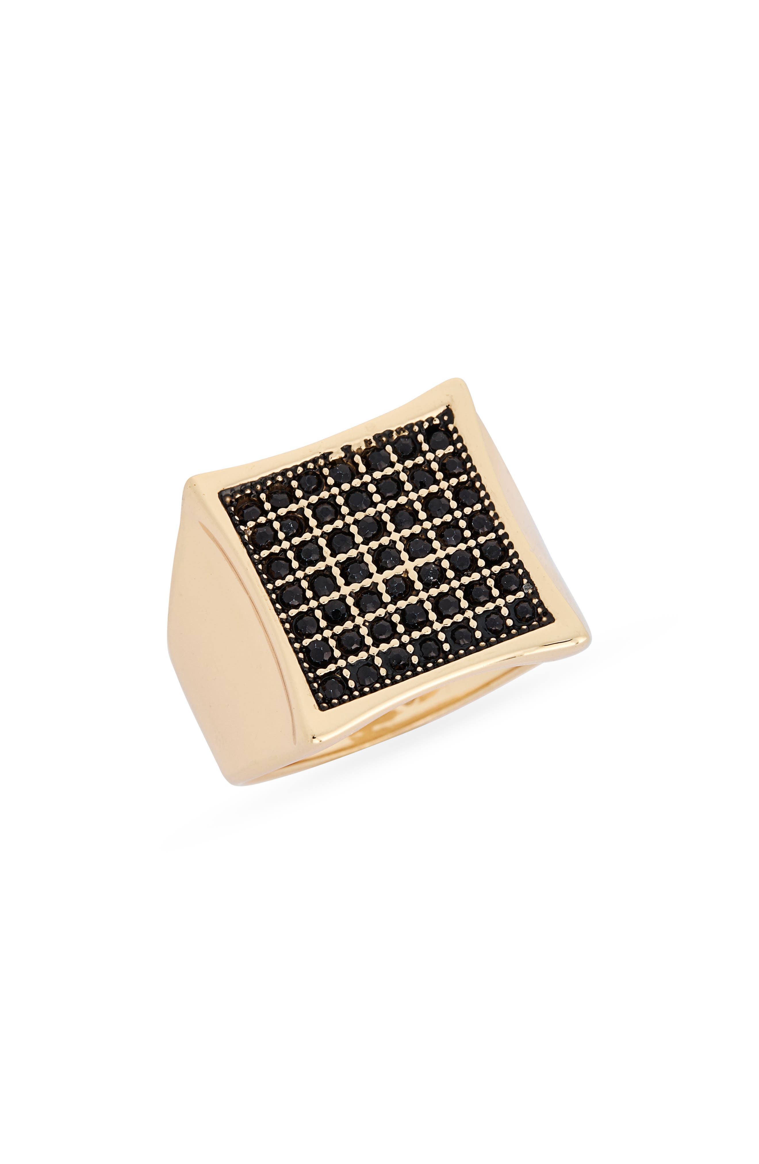 Steve Madden Crystal Signet Ring