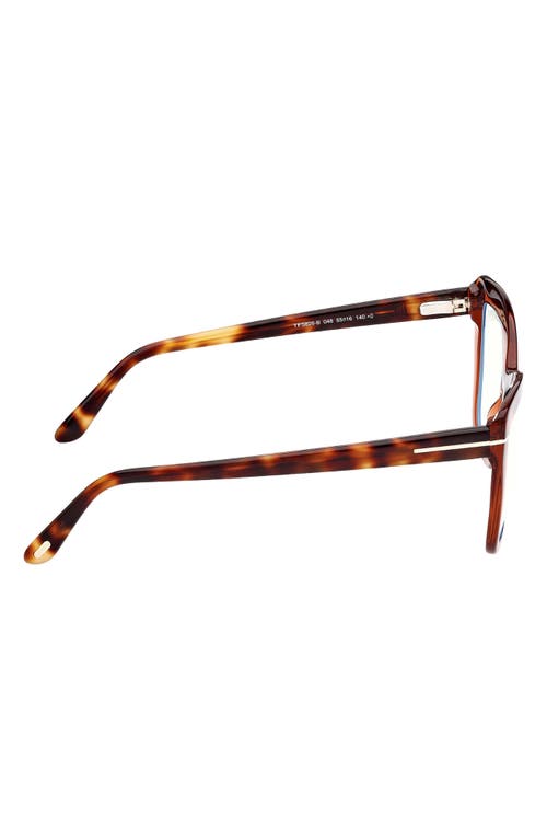 Tom Ford 55mm Cat Eye Blue Light Blocking Optical Glasses In Blue