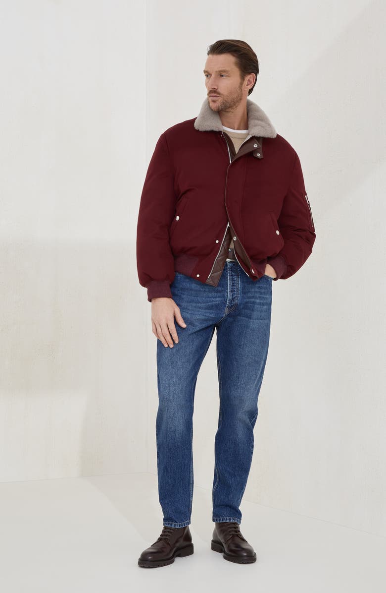 Brunello Cucinelli Flannel down jacket, Alternate, color, Amaranth