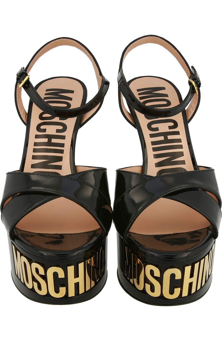 Moschino Logo Sole Platform Sandal, Alternate, color,