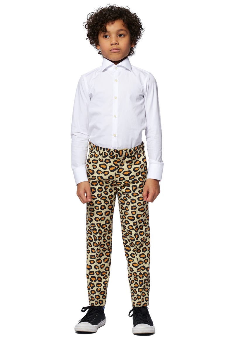 Kids' The Jag Two-Piece Suit with Tie, Alternate, color, LEOPARD