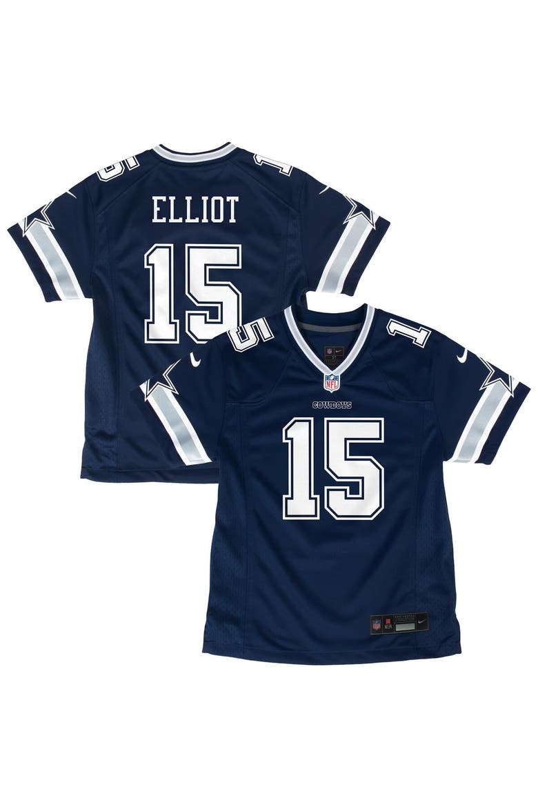 Youth Nike Ezekiel Elliott Navy Dallas Cowboys Game Jersey, Main, color, Navy