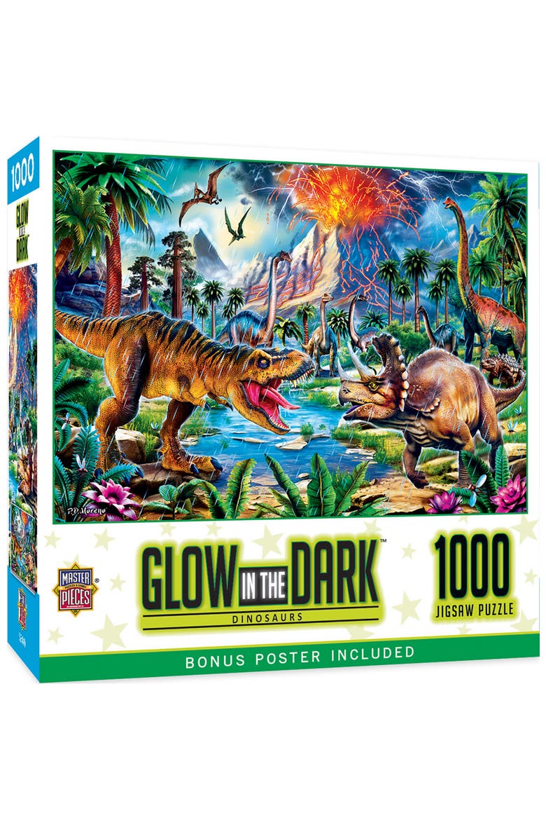 Glow in the Dark Dinosaurs 1000pc Puzzle, Main, color, Multicolor