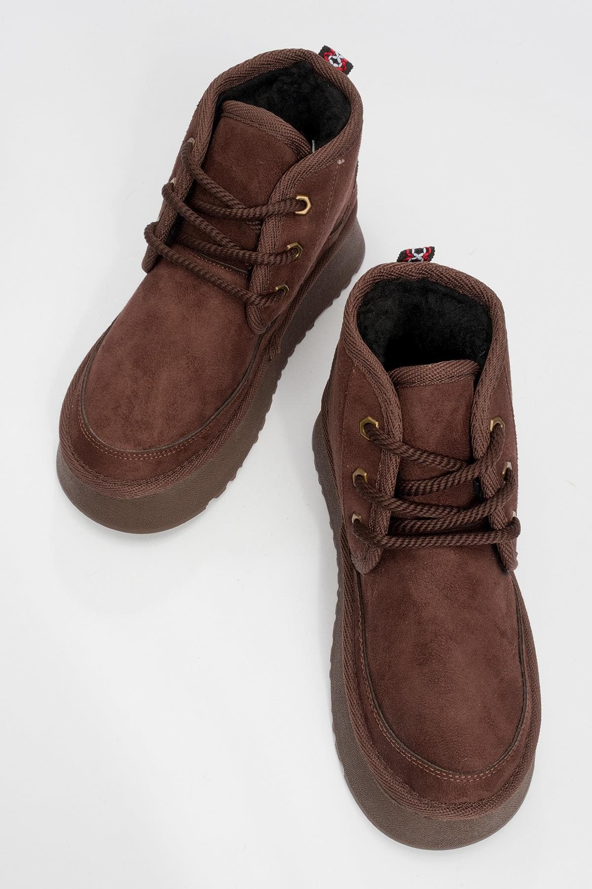 Ovela Chunky Boot, Alternate, color, Brown Suede Faux Leather