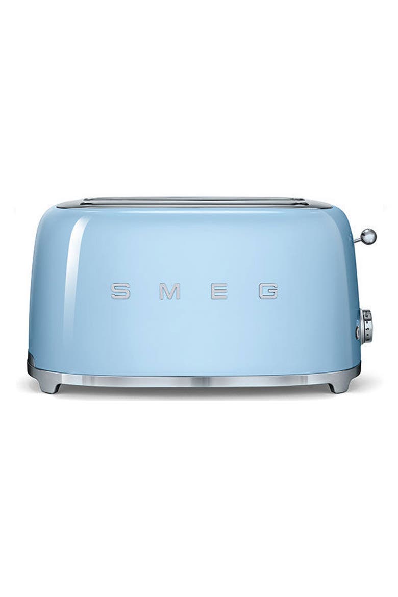 50s Retro Style Four-Slice Toaster, Main, color, PASTEL BLUE