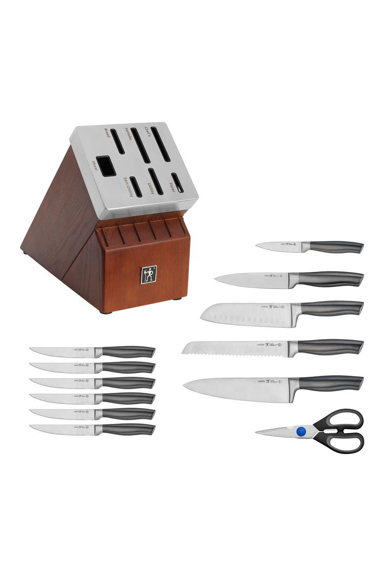 Graphite Stainless Steel Knife Block 14-Piece Set, Alternate, color, SILVER