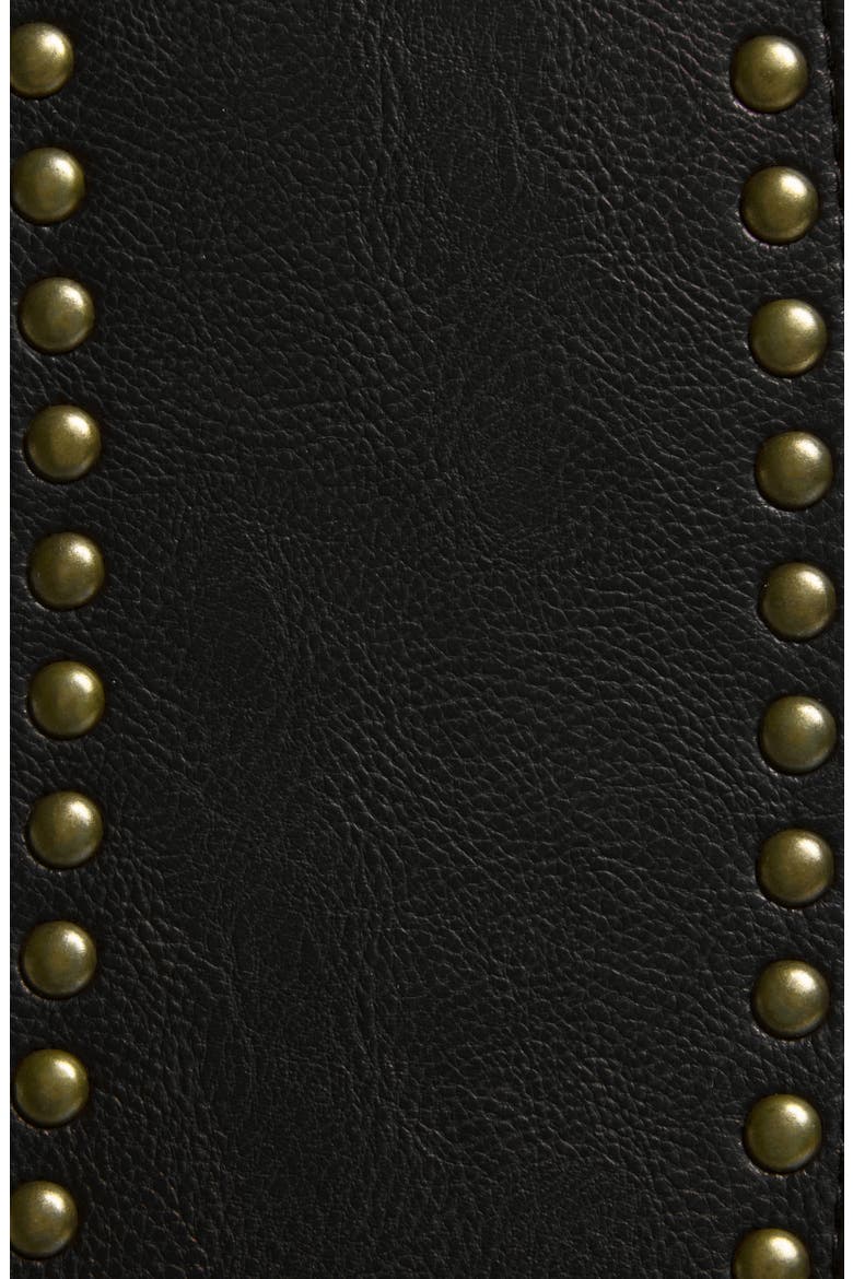Angular Studded Faux Leather Belt, Alternate, color, BLACK
