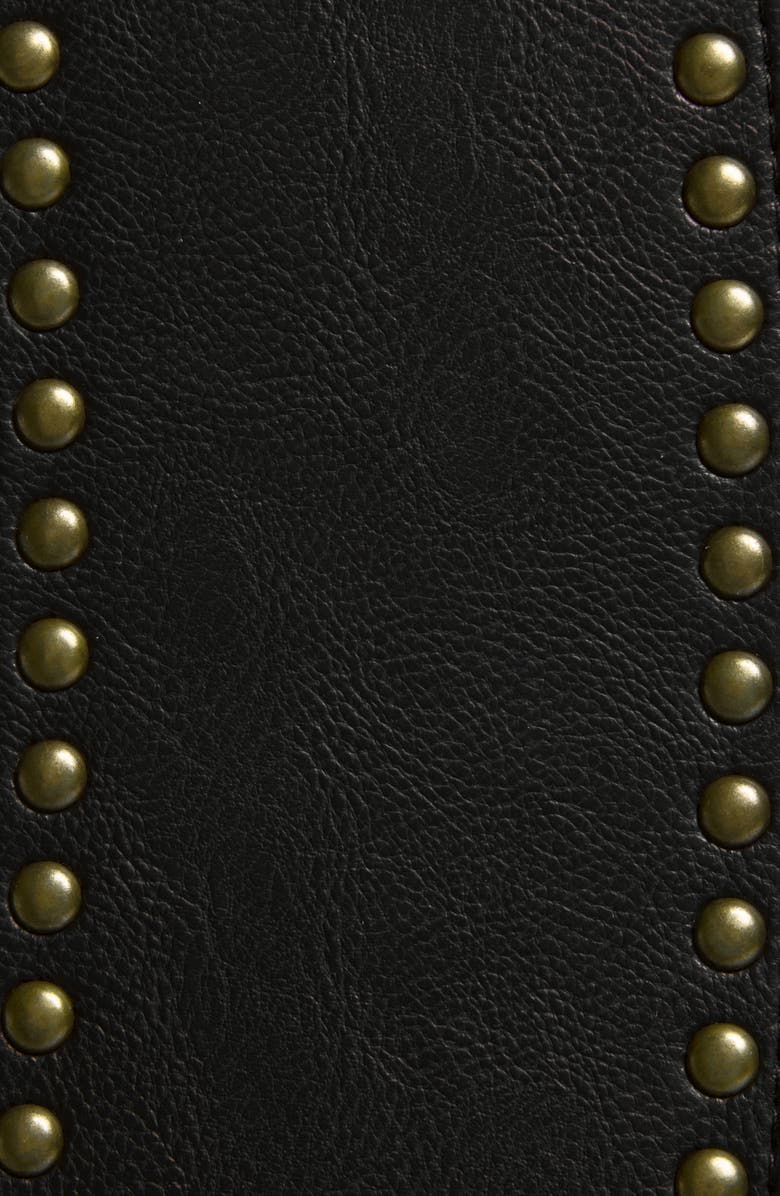 BP. Angular Studded Faux Leather Belt, Alternate, color, Black