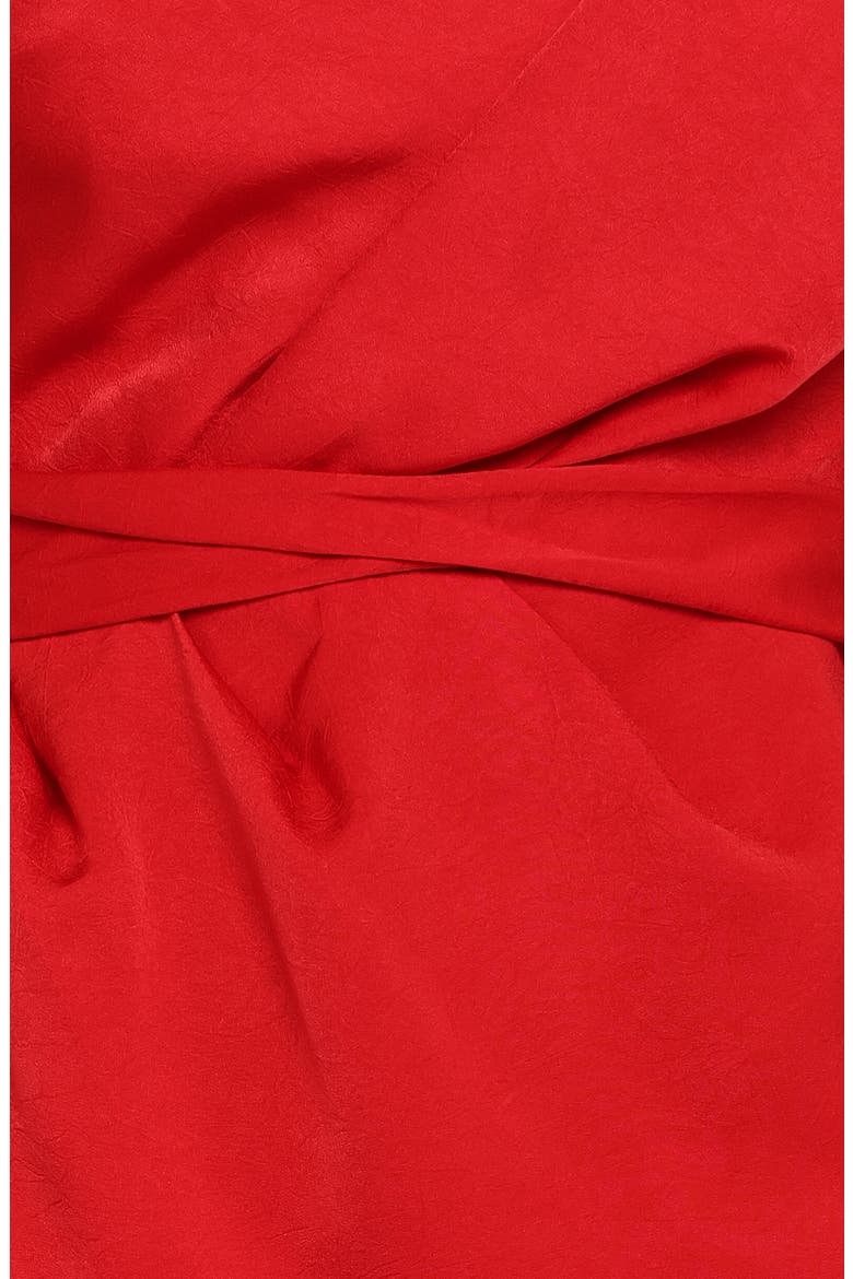 Nadia One-Shoulder Gown, Alternate, color, RED JACQUARD SATIN