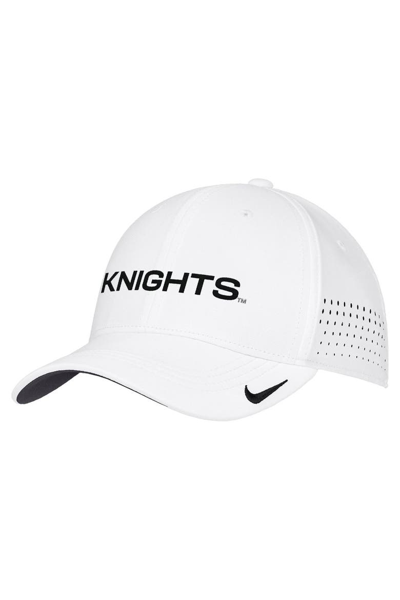 Men's Nike White UCF Knights 2026 On-Field AeroBill SwooshFlex Dri-FIT Hat, Main, color, White