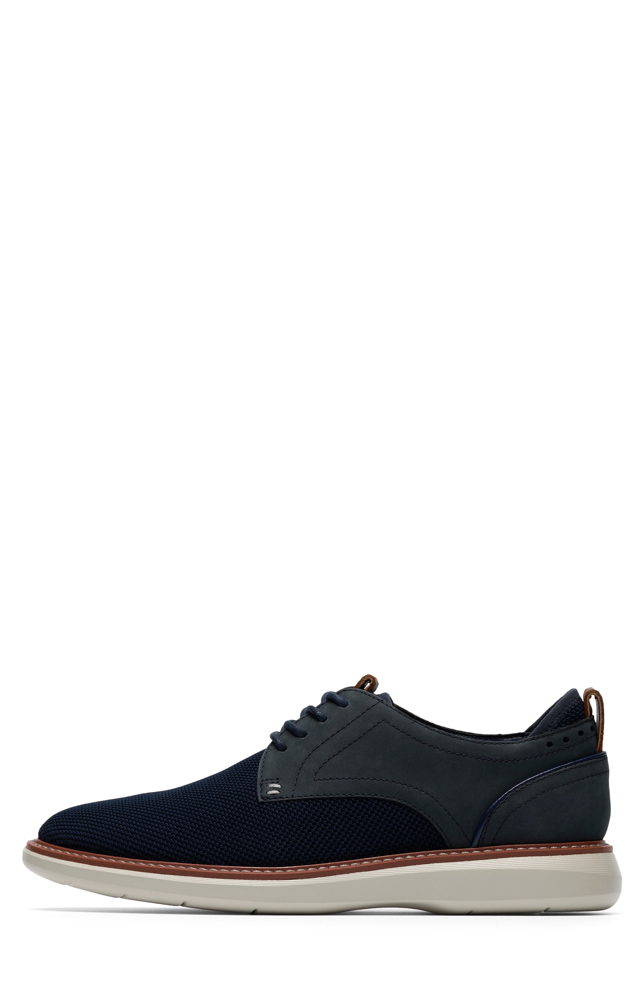 Brantin Plaid Leather Oxford Shoe, Alternate, color, NAVY KNIT