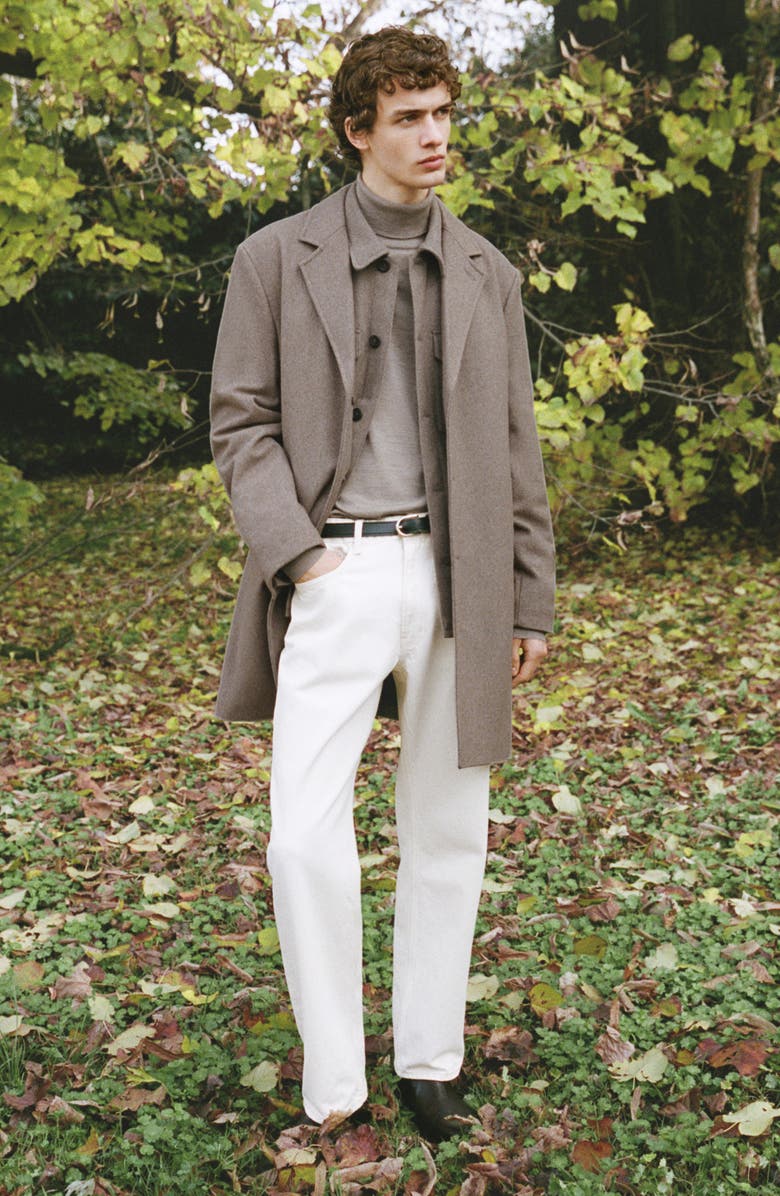 MANGO Wool Blend Coat with Quilted Lining, Alternate, color, Medium Brown