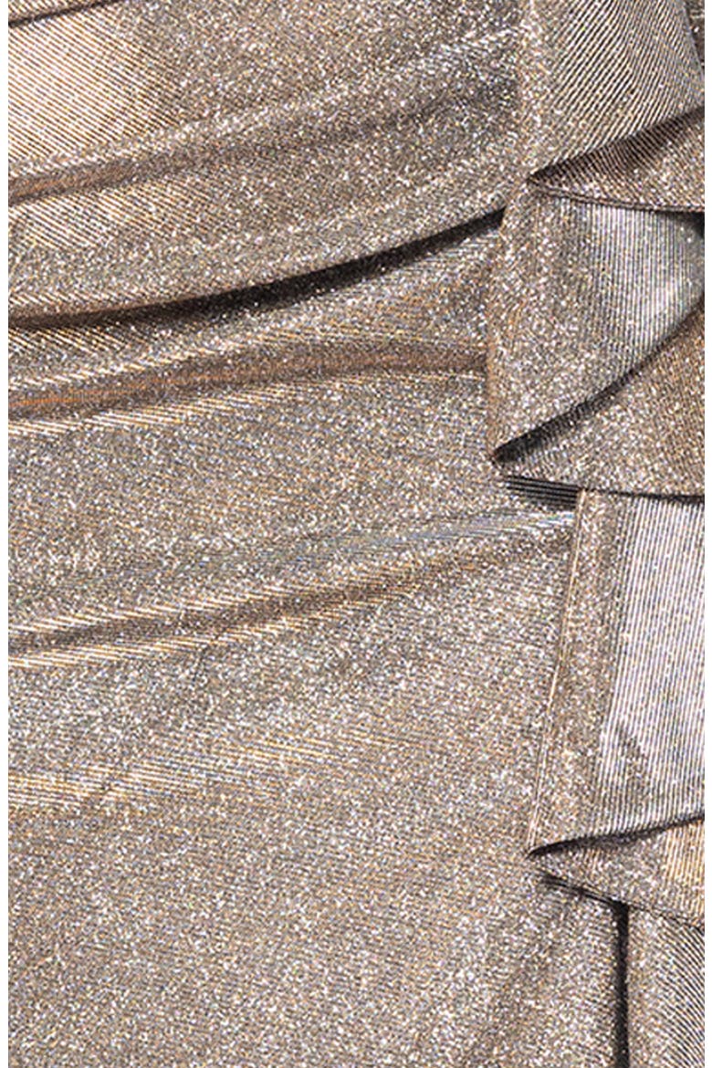 Raveena Foil Knit Off the Shoulder Ruched Gown, Alternate, color, SAND