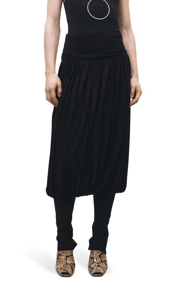 MANGO Bubble Hem Midi Skirt, Main, color, Black