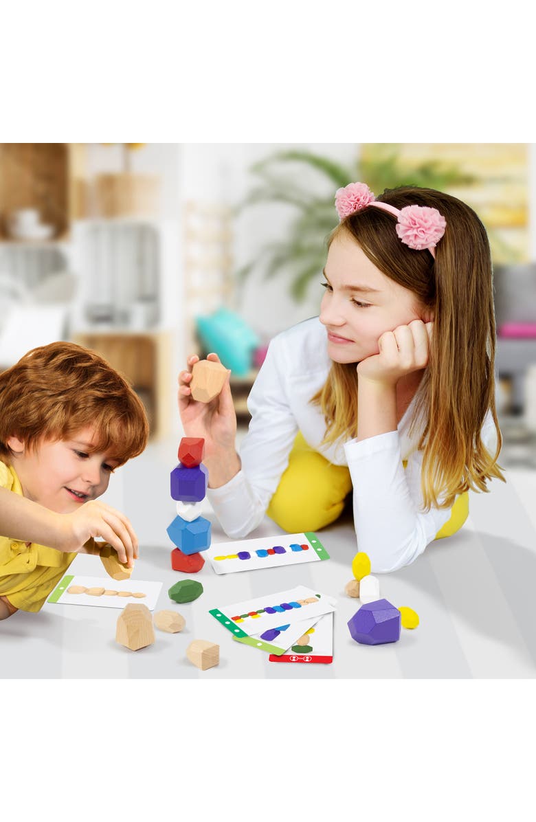 Ambassador Games Mindful Living Stacking Stones Tower Building Game, Alternate, color, Multicolored