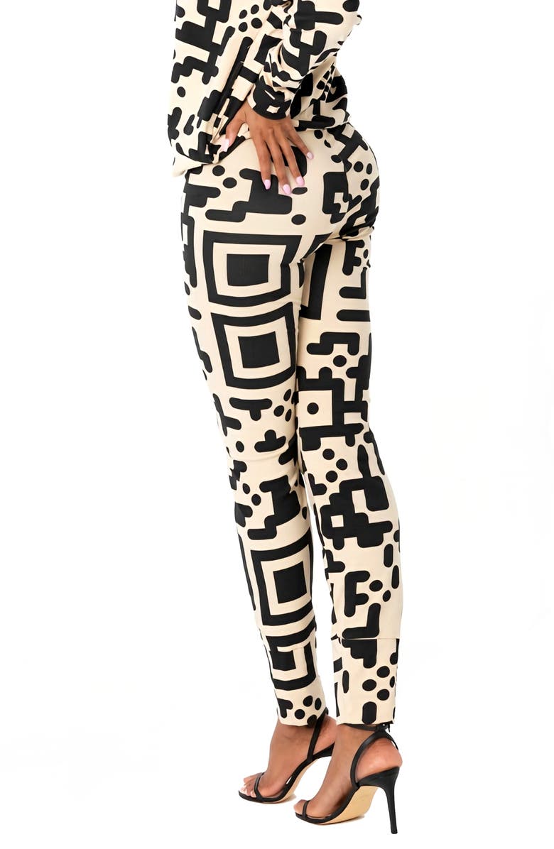 Dai Moda QR Code Abstract Print Leggings, Alternate, color, 
